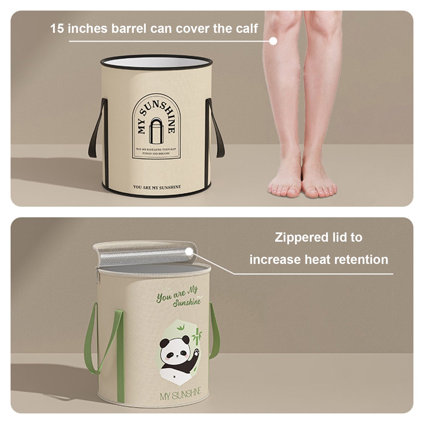 SunOverMoon Collapsible Storage Convenient Footbath Bucket, high Heat Preservation, 14 inches Height, can soak up to The Calf, Easier to Relax and Relieve Fatigue. - SunOverMoon