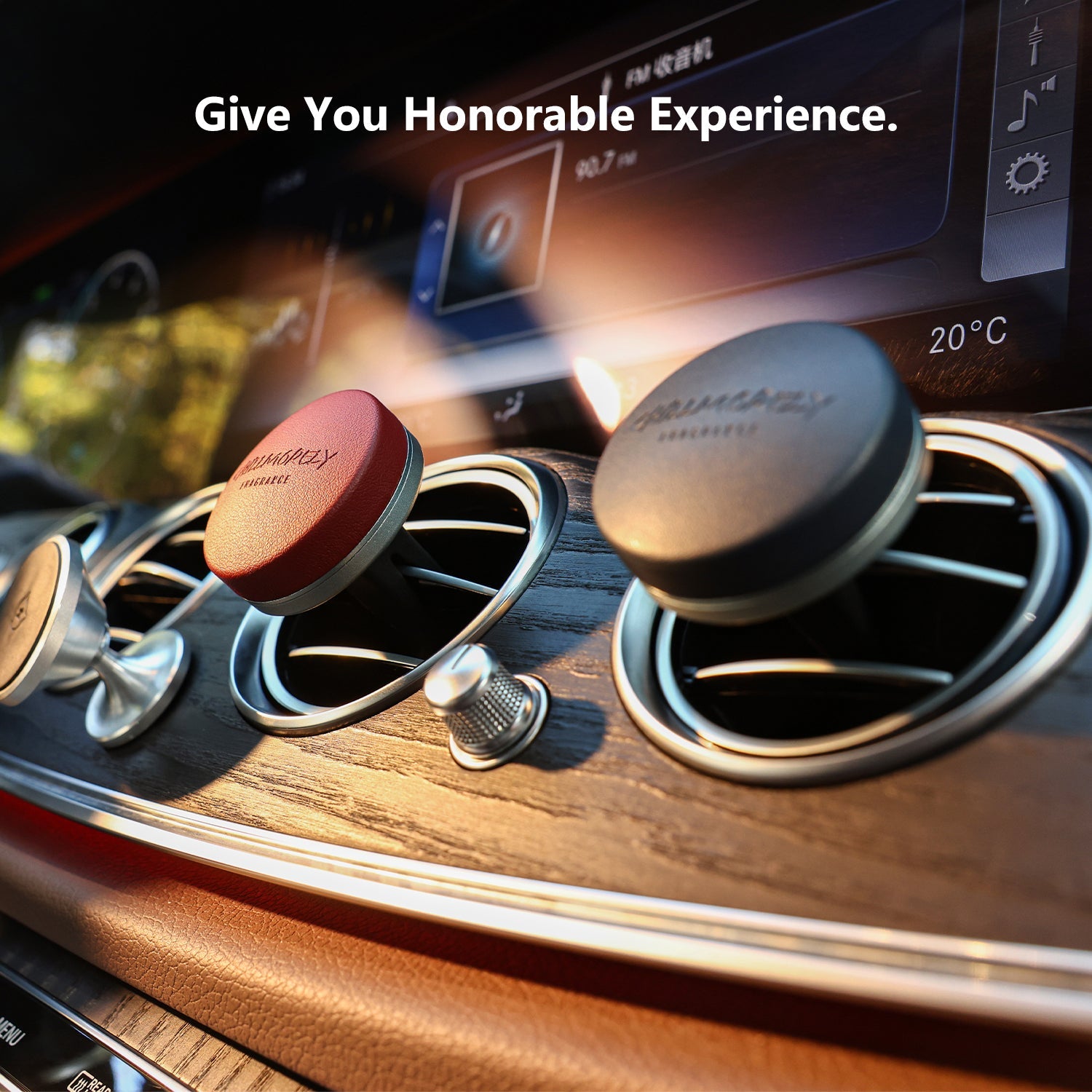 SunOverMoon real lambskin car diffuser, high - end luxury, pure plant essential oil fragrance, 3 months super long scent diffusion - SunOverMoon